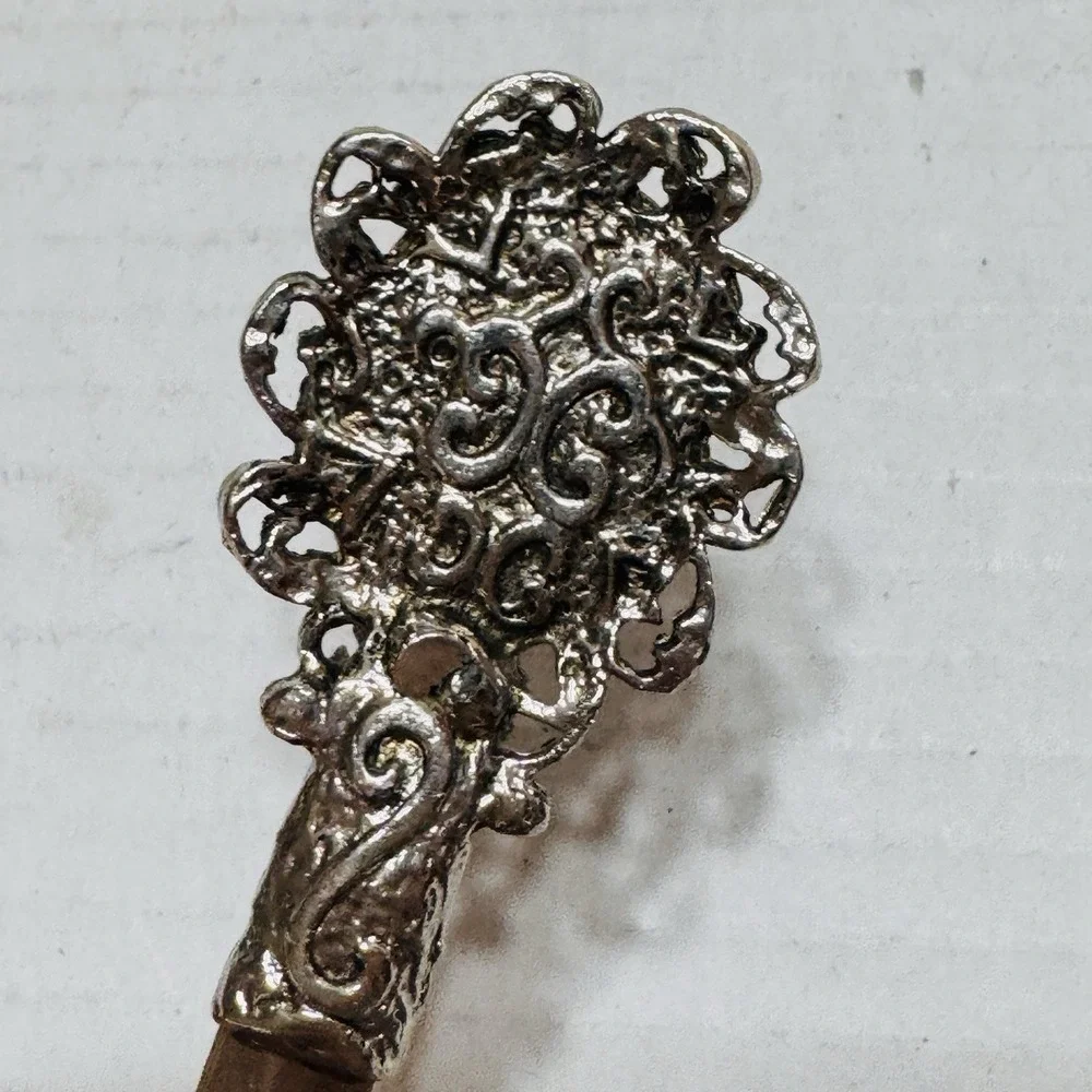 Vtg Florida Map Sapa 82 Souvenir Letter Opener Ornate Metal White Insert